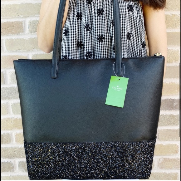 🥰NWT Kate Spade Large Glitter Tote - Picture 5 of 6
